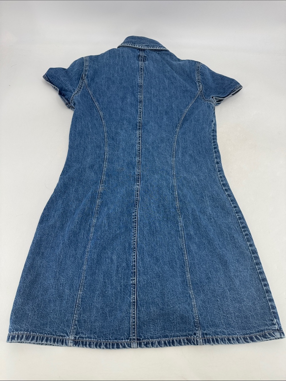 Gap Vintage Y2K Heritage Americana Classic Denim Snap Button Mini Shirt Dress - Picture 4 of 12